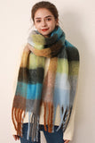 MQTIME  -  Thermal Fringe Contrast Plaid Scarf