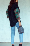 MQTIME  -  Pocketed Geometric Collared Neck Shacket