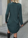 MQTIME  -  Printed V-Neck Long Sleeve Mini Dress