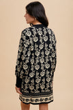 MQTIME  -  Annie Wear Floral Jacquard Round Neck Sweater Dress