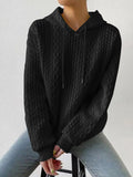 MQTIME  -  Drawstring Drop Shoulder Long Sleeve Hoodie