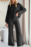 MQTIME  -  Round Neck Long Sleeve Top and Pants Set