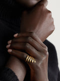 MQTIME  -   Stainless Steel Irregular Lines Open Ring