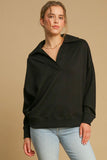 MQTIME  -  Umgee Johnny Collar Dropped Shoulder Sweatshirt