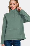 MQTIME  -  Turtleneck Half Snap Fleece Sweatshirt