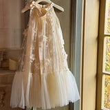 MQTIME  -  Fashion Baby Girl Princess Flower Tutu Dress Toddler Teens Child Tulle Sleeveless Bow Vestido Birthday Party Baby Clothes 2-12Y