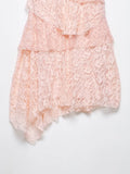 MQTIME  -  Women Sexy Pink Lace Dress V Neck Ruffle Sleeveless Mini Dress Summer Layered Mesh Dress Party Night Clubwear Fairy Dress