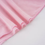  MQTIME  -  Women Pink Mesh Patchwork Midi Skirt Lace Trim Asymmetrical Hem Low Waist Elegant A Line Flowing Summer Beach Party Skirt Ladies