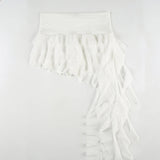 MQTIME  -  Women's Ruffle Asymmetrical Mesh Skirt Elegant Low Waist Tiered Layer Ribbon Mini Skirt Ladies Summer Bottoms Y2k Downtown Girl