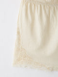  MQTIME  -  Sexy Strapless Tube Top Dress Romper Women Summer Drawstring Pleated Lace Trim Bodycon Jumpsuit Aesthetic Fairy Mini Robe