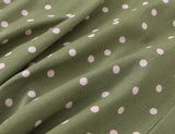  MQTIME  -  Women Polka Dot Cami Dress Summer Vintage Green Slip Midi Dresses French Style Button Up Split Elegant Beach Long Sun Dress