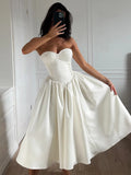 MQTIME  -  Elegant Strapless Maxi Dress Women's Prom Gown A-Line Robe Sexy Cleavage Chest Wrap Backless Party Long Dress Y2K Style