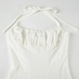 MQTIME  -  Women's White Cami Dress Elegant Fashion A-Line Mini Dress Casual Wear for Party Club Dating Graduation Sundress