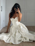 MQTIME  -  Elegant Strapless Maxi Dress Women's Prom Gown A-Line Robe Sexy Cleavage Chest Wrap Backless Party Long Dress Y2K Style