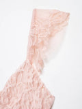 MQTIME  -  Women Sexy Pink Lace Dress V Neck Ruffle Sleeveless Mini Dress Summer Layered Mesh Dress Party Night Clubwear Fairy Dress