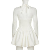 MQTIME  -  Women's White Cami Dress Elegant Fashion A-Line Mini Dress Casual Wear for Party Club Dating Graduation Sundress
