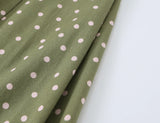 MQTIME  -  Women Polka Dot Cami Dress Summer Vintage Green Slip Midi Dresses French Style Button Up Split Elegant Beach Long Sun Dress