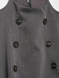  MQTIME  -  French Vintage Double Breasted Vest Women Elegant High Neck Sleeveless Jacket Chic Khaki Grey Slim Waistcoat Office Lady Tops 20