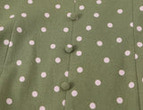  MQTIME  -  Women Polka Dot Cami Dress Summer Vintage Green Slip Midi Dresses French Style Button Up Split Elegant Beach Long Sun Dress