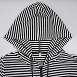  MQTIME  -  Women's Striped Crop Hoodie Zip Up Long Sleeve Casual Slim Fit Y2K Streetwear Hooded Sweatshirt Top with Drawstring Autumn