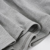  MQTIME  -  Women Elegant Grey Midi Skirt High Waist Elastic Waistband A-Line Pleated Flowy Pockets Skirts Casual Solid Soft Stretch Fabric