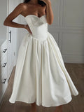 MQTIME  -  Elegant Strapless Maxi Dress Women's Prom Gown A-Line Robe Sexy Cleavage Chest Wrap Backless Party Long Dress Y2K Style