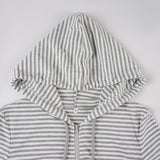  MQTIME  -  Women's Striped Crop Hoodie Zip Up Long Sleeve Casual Slim Fit Y2K Streetwear Hooded Sweatshirt Top with Drawstring Autumn