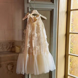 MQTIME  -  Fashion Baby Girl Princess Flower Tutu Dress Toddler Teens Child Tulle Sleeveless Bow Vestido Birthday Party Baby Clothes 2-12Y