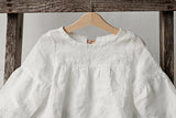  MQTIME  -  Chic Back Bow Tie Linen Shirt Girls New Solid Color Casual Loose Baby Kids Long-Sleeved Blouse Autumn Clothes