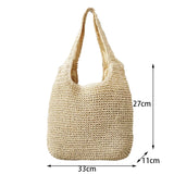 MQTIME  -  Women Knitted Shoulder Bag Fashion Tote Handbag Lightweight Handwoven Hobo Bag with Flower Decor Crochet Tote Bag Straw Hobo Bag