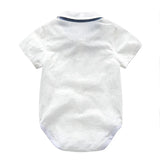 MQTIME  -  Baby Boy Clothes Summer Gentleman Birthday Suits Newborn Party Dress Soft Cotton Solid Rmper + Belt Pants Infant Toddler Set