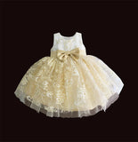 MQTIME  -  Golden Lace Girl Dress Summer Tutu Wedding Birthday Party Kids Dresses For Girls Children's Costume Bow Ball Gown 3 6 12 24M 3T