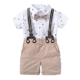 MQTIME  -  Hot Baby Boy Clothing Suit Newborn Handsome Romper Bow Set Birthday Festival Gift Jumpsuit Hat Toddler Boys Wedding Outfit Dress