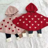  MQTIME  -  Autumn Children's Knitted Sweater Cute Children Spring Clothes Cloak Baby Girls Sweater Hooded Kids Knitted Pullovers Sweaters