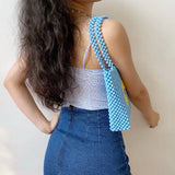 MQTIME  -  French Idyllic Fresh Cut Out Strap Blue Floral Suspender Vest Female