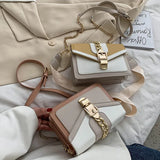 MQTIME  -  Fashion Women Chain Crossbody Bag Leisure Splice Small Square Shoulder Bag Luxury Design Messenger Bag Travel Purse and Handbag