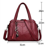 MQTIME  -  Sac A Main Soft PU Leather Luxury Handbags Women Bags Designer Ladies High Quality Tassel Crossbody Bags Shopper Tote