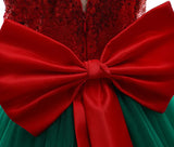 MQTIME  -  New Years Baby Girls' Christmas Dress Elegant Sequins Big Bow Princess Party Wedding Dresses Lace Tutu Children Kids Clothing