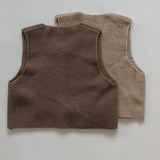 MQTIME  -  Baby Boys Girls Sleeveless Knitting Cardigan Spring Autumn Kids Retro Pocket Vest Children's Knitted Button Vest Cardigan