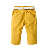 MQTIME  -  1-6Y Children's Outfit Clothing Baby Boy Dress Birthday Long Sleeve Dot Bow Shirts + Pant + Belt Infant Kid's Birthday Set Suit