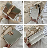MQTIME  -  Fashion Women Chain Crossbody Bag Leisure Splice Small Square Shoulder Bag Luxury Design Messenger Bag Travel Purse and Handbag