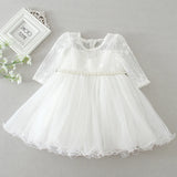  MQTIME  -  New Summer 0-24M Infant Baby Girls White Lace Princess Dress Baptism Dresses Baby Birthday Wedding Party Evening Dress