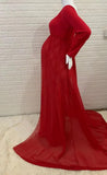 MQTIME  -  Chiffon Maternity Dress for Photography Pregnancy Photoshoot Dress Lace Baby Bump Shooting Dress for For Pregnant Women