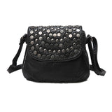 MQTIME  -  Soft PU Leather Women Messenger Bag Casual Ladies Shoulder Crossbody Bag Female Vintage Rivet Handbag Black bolsa feminina