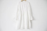 MQTIME  -  Girl Princess Vintage Dress Lace Floral Hollow Out Cotton Toddler Teen Cotton Vestido Flare Sleeve Wedding Child Clothes 2-14Y