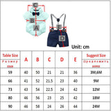 MQTIME  -  Boy Formal Dress Cotton Striped Romper + Bow + Navy Shorts + Suspenders Sets Boy Dress Clothes for Wedding Clothes 0 3 Months