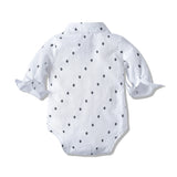 MQTIME  -  Baby Boy Gentleman Romper Clothes Set with Bow Hat Cotton Spring Fall Toddler Kids Printed Bodysuit Dress Infant Outfit Suit
