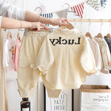 MQTIME  -  Two Piece New Spring Baby Boy Clothes Korean Fashion Casual Letter Cotton T-shirt+Loose Pants Kids Clothing Children Set