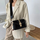 MQTIME  -  Fashion Women Chain Crossbody Bag Leisure Splice Small Square Shoulder Bag Luxury Design Messenger Bag Travel Purse and Handbag
