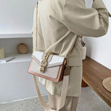 MQTIME  -  Fashion Women Chain Crossbody Bag Leisure Splice Small Square Shoulder Bag Luxury Design Messenger Bag Travel Purse and Handbag